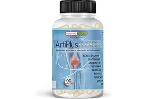 Healthy Fusion Soin des Articulations, Muscles & Os | Anti-Inflammatoire & Analgésique | Curcuma, Chondroïtine, Glucosamine & Biopérine | 90 Capsules