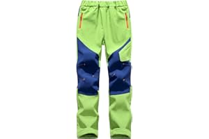Machbaby Kinder Softshellhose Gefüttert Outdoorhose Sporthose Atmungsaktiv Warm Wasserdicht Funktionshose Jungen Mädchen Trekkinghose Skihose
