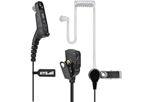 HYS Walkie Talkie Earpiece Headset Built-in PPT Mic Compatible with Motorola DP3400 DP4400 DP4800 DGP4150 XPR-6300 DGP6150 DGP5000 XiR P8208 XiR P8268 Multi Pin Two Way Radio (Acoustic tube Type)