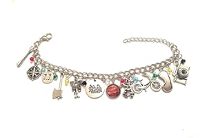 giulyscreations Bracciale Metallo Nichel Free Cammeo Alfabeto Undici Luci Natale Will Byers Cellulare Fotocamera Berretto Dustin Hopper Eleven Fantasy Serie TV Cosplay