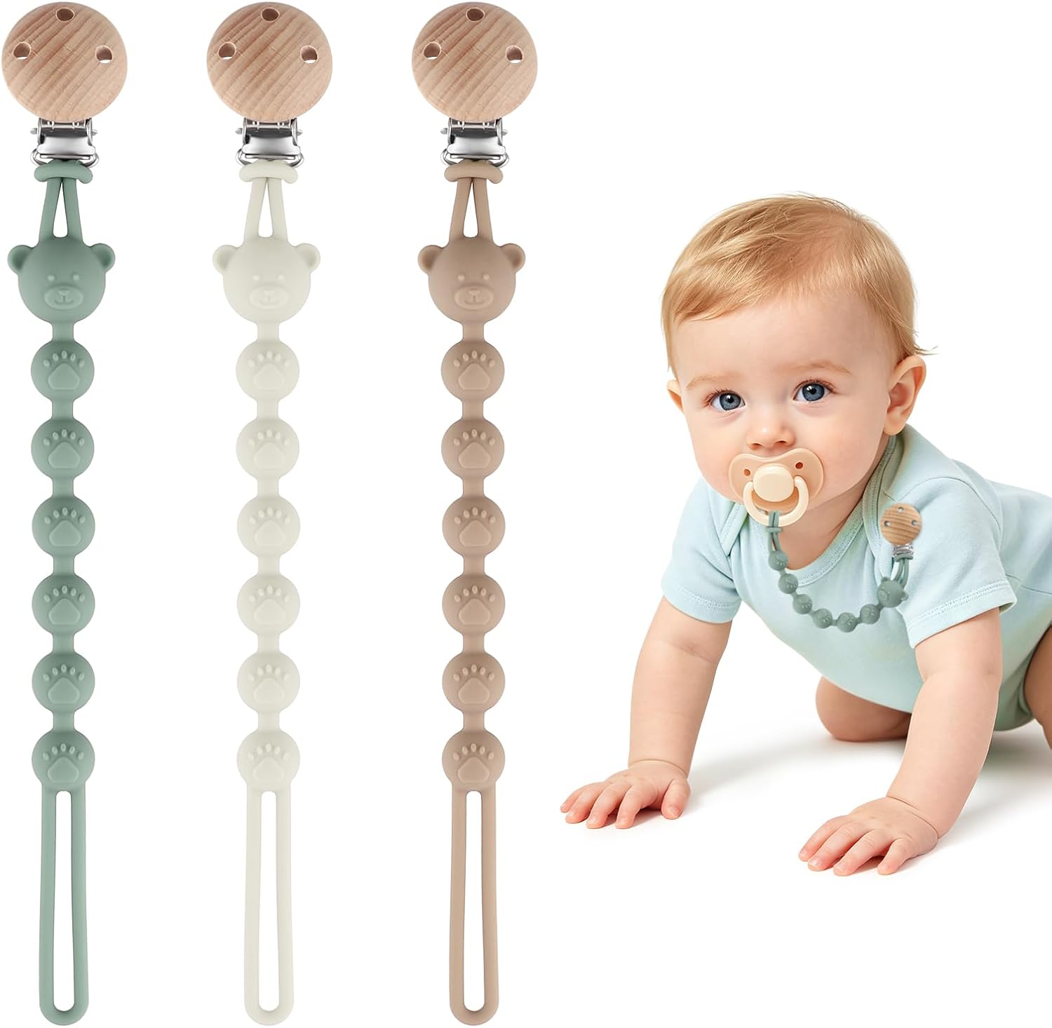 Erfahrungsbericht & Test : BTONGE 3er Pack Schnullerkette Silikon BPA-fr (Sélection)