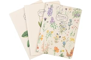 ‎KOKONOTE Kokonote Botanical Wild Flowers 3er Pack Notizbücher A6 - Notizbuch klein A6-1 Notizbuch Liniert 1 Notizbuch Dotted 1 Notizbuch Blanko - Notizblock A6