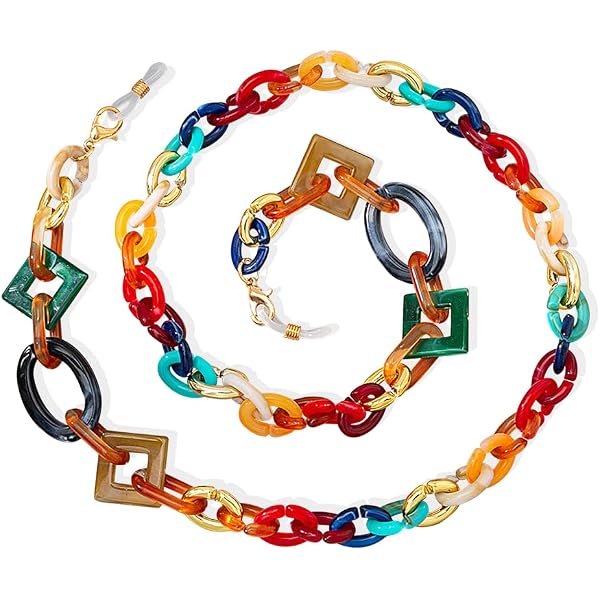 5 Chaînes Pour Lunettes - Colorées, Perles Et Silicone, Réglables, Pour Lunettes De Vue Ou Soleil