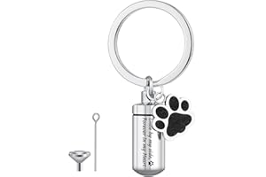 VPB Llavero urna de Acero Inoxidable para Mascotas, Llave Mini urna para Perro con Huella de Pata, Adecuado para Recuerdos y Accesorios de Mascotas