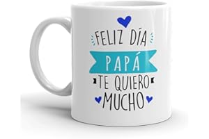 Kembilove Taza regalo día del padre – Tazas Desayuno para Papá con Mensaje Feliz día Papá, Te quiero mucho – Tazas originales – Regalo para padres – Ideas regalo padre