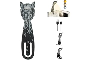 MILA&LOUIS Lampe de Lecture Livre Rechargeable au Lit Mini Liseuse Lumiere LED pour Lire Nuit avec Pince Petite Lumière Gradation USB de Chevet Sans Fil Cute Marque Page (Rayure)