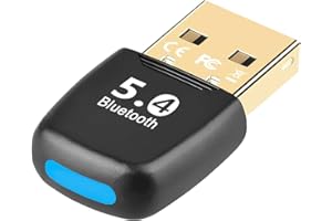 SELURK Adattatore Bluetooth 5.4 USB per PC Windows 8.1/10/11, Chiavetta Bluetooth per Laptop, Cuffie, Mouse, Tastiera, Smartphone, Bassa Latenza, Connessione di 7 Dispositivi, Portata 20