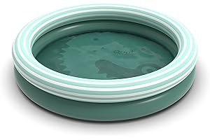 Quut - Dippy - Piscine Gonflable en PVC Premium de qualité (0.30mm) - ludique et Design à partir de 2 Ans - 120cm de diamètre - pataugeoire Gonflable Ronde 2 boudins (Vert Jardin)