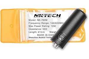 NKTECH Antena de doble banda 144/430MHz SMA hembra 10W para BaoFeng UV-5R PLUS DM-5R UV-5X GT-3 GT-3TP GT-5 GT-5TP UV-5RA UV-82 UV-5RTP BF-UVB3 UV-9R Yaesu Kenwood HYT (1.61 pulgadas 10W NK-760M)