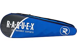 ‎RAQUEX Raquex Badmintontasche für 3 Schläger – Badmintonschlägertasche oder Squashschlägertasche, Verstellbarer Schulterriemen – Sport-Schlägertasche (Doppel-/Dreifachtasche)