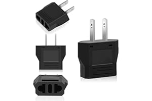 JOPHEK 4 Pièces Adaptateur Prise USA, Adaptateur Prise France vers USA, Adaptateur Prise Canada, Adaptateur USA, Adaptateur Prise Universelle Americaine pour Aller aux Japon Canada Thaïlande Chine