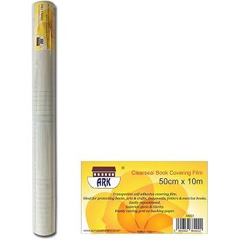 50cmx3M Quality Roll Of Clear Sticky Back Plastic Book Cover Film Self ...
