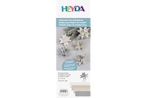 Heyda Faltstreifen-Set für Fröbelsterne 1,5 x 45 cm silberfarben