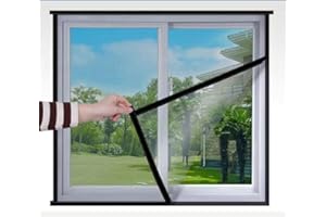 EMENAR 130x170cm,Fliegengitter für Fenster - Insektenschutz mit Klettband selbstklebend - Fliegen Netz ohne Bohren