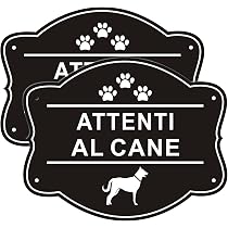 2 Cartelli In Alluminio Attenti Al Cane - 25x25 Cm Con Fori Preforati, Antiruggine
