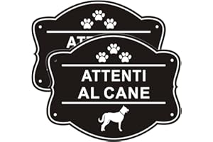 AYIFAN 2 pz Cartello Attenti al Cane Metallo in Alluminio,20 x 25 cm,Facile da installare,per Uso Interno o Esterno,Resistente UV,Resistente alle intemperie