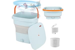 MENAYODA Mini machine à laver pliable avec essoreuse 4,25 kg/11,5 l stérilisation à la lumière bleue 220 V