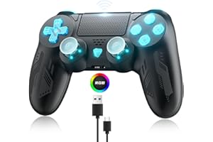 BONACELL Bon(mm)=Bezprzewodowy kontroler do PS-4 Dual Vibration Bezprzewodowy kontroler do gier z Turbo i gniazdem audio 3,5 mm/LED/touchpad do P-s4/Pro/Slim/PC