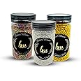 Bakers Mania Combo of 3 Silver, Rainbow and Golden Metallic Balls Edible Sprinkles for Cake, Cupcake, Dessert, Pastry, Ice Cream, Brownies Decoration, Baking Cake Items (150 gm Each) 3 PC