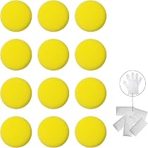 12 Éponges Peinture Ronde Aquarelle - Artisanat, Poterie, Nettoyage - Jaune