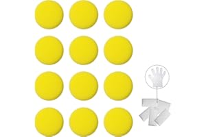 Pumuky 12 runde Lackschwämme, bestehend aus 12 Einweghandschuhen, Schwämme für Aquarell, Schwämme für Handwerk, können zum Malen von Keramikobjekten verwendet werden.