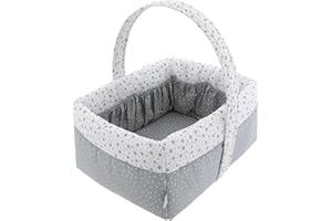 Cambrass - canastilla bebé recien nacido - cesta de almacenamiento para artículos de higiene del bebé - organizador de pañales multifuncional - Forest Gris 22.5x29x29 cm
