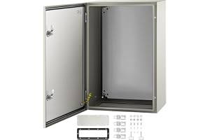 VEVOR NEMA kolstålhölje, 60 x 40 x 25 cm, NEMA 4X elskåp, IP66 vattentät och dammtät, inomhus utomhus elektrisk kopplingsdosa, med monteringsplatta