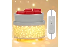 Geronland Wax Melt Burner Ceramic 3-in-1 Oil Burner Electric Candle Wax Warmer Burner Melter Fragrance Warmer for Scented Waxs Home Office Bedroom Aromatherapy Gift& Décor