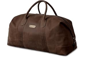 DRAKENSBERG Weekender 'David' - Leder Reisetasche Herren und Damen im Vintage-Design, erweiterbar, 60L - Kaffee-Braun, DR00346