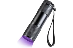 ISOI UV Torch, UV Torch Light, Mini UV Stain Detector, Led Flashlight for Finding Dry Stains On Carpets, Floors, Bed Bugs, Bacteria, Mold, Counterfeit Money