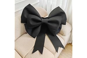 Egurs Kokarda duża czerwona kokardka, ręcznie robiona kokardka, ogromna kokarda do samochodu, na Walentynki, Boże Narodzenie, wesele, dekoracja na urodziny, imprezę, czarna, 50 cm