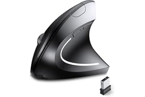 ASOYIOL Ergonomic Mouse Wireless, Ergo Mouse with USB Receiver, 6 Buttons 3 DPI 1000/1200/1600 Vertical Mouse for Desktop, Laptop,Computer Mouese Wireless(Right Hand,Black)