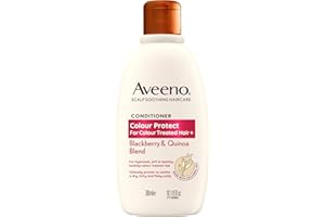 Aveeno Scalp Soothing Haircare Colour Protect Conditioner, Blackberry & Quinoa Blend, for Colour Treated Hair, Soothes Dry, Itchy & Flaky Scalp, Clinically Proven, Sulfate Free, 300ml