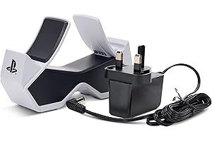 PowerA Twin Charging Station for PS5 Dualsense Wireless Controllers, PlayStation Charging Dock, AC Adaptor with 1.8m Cable, Free the USB Port, LED Light Indicator, Official