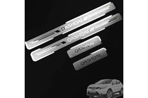 ASDDD 4Pcs Coche Exterior Protector Decoración Estribos, para Nissan Qashqai J10 J11 Kick Plates Door Sill Scuff, Acero Inoxidable Antideslizante Antiarañazos Sticker Accesorios