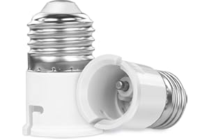 AUAUY 2 Pack Adaptador E27 a B22, Adaptador Bombilla B22 a E27, Adaptador de Portalámparas E27 a B22, Adaptador ES a BC para para bombillas LED, bombillas incandescentes, bombillas CFL