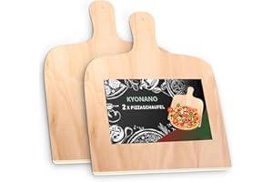 KYONANO Pizzaschaufel, 2 Pizzaschieber Holz, Pizza Peel aus Birkenholz für Pizzastein, 30X42cm Brotschieber Brotschaufel, Pizzaheber für hausgemachte Pizza und Brot(2er Set)
