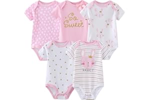 MAMIMAKA Baby Bodysuits Baby Pants Trousers Baby Clothes Short Sleeve Bodysuits One-Piece for Baby Boys and Girls