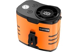 WAFTING Ventilatore a vita portatile – batteria ad alta capacità da 10000 mAh, 10 impostazioni di velocità regolabili, luci LED, ricarica di tipo C, (Arancione)
