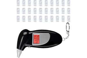 Funmo Alkomat, policyjny alkomat z 30 ustnikami, profesjonalny alkomat z cyfrowym ekranem LCD, przenośny miernik alkoholu w wydychanym powietrzu do użytku prywatnego