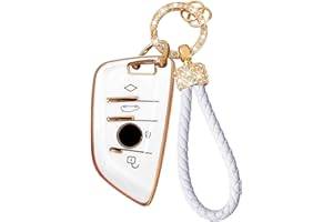 TTCR-II Yumzeco Etui na kluczyki samochodowe, 4 przyciski, silikonowe, z tworzywa TPU, z brelokiem, z systemem keyless, białe