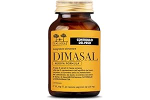 Dimasal Nuova Formula Salugea - Integratore per il controllo del peso forma, fame nervosa e metabolismo - SENZA ALGHE MARINE E CAFFEINA. 60 capsule in flaconi vetro scuro - 100% naturale