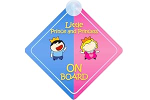 QG LTD Little Prince and Princess on Board Car Sign for Children/Baby Boys and Girls Non Personalised Character Theme