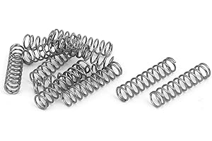 UXCELL sourcingmap Compression Spring,304 Stainless Steel,6mm OD,0.7mm Wire Size,25mm Free Length,Silver Tone,10Pcs