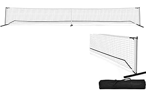COSTWAY 6.7m/22ft Pickleball Tennis Net, Portable Pickle Ball Nets with Steel Frame, Carry Bag, Regulation Paddle Ball Net System for Indoor and Outdoor