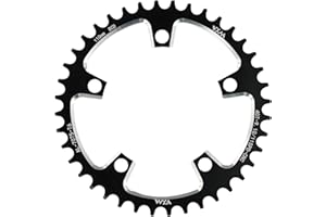 Gdfnmogo Chainring,110BCD 5 Bolts Narrow Wide Chainring,CNC Aluminum Alloy Material,For Road Bicycle Bike,Mountain Bikes,Lightweight Black(38T)
