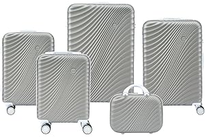 Convector Set Quattro Trolley + Beauty Case Da Viaggio, Valigie Rigide in 5 Dimensioni Con Ruote Girevoli a 360 °, Lucchetto TSA e Struttura in ABS Doppio Strato, Antigraffio e Antiurto