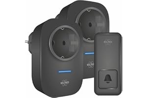 ELRO Timbre cinético inalámbrico DB4000 - con receptor enchufable con toma de corriente -Pilas