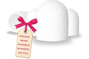 ‎LALILL LALILL Schleifkappen LUX 100 Stück – weiße Fräskappen für Nagelfräser – Maniküre, Pediküre & Podologie – Aufsätze für Fußpflege, Hornhautentfernung, Nagelmodellage, 13mm 80er Körnung