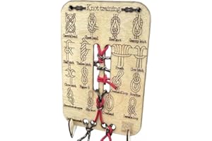 MOUNTEPS Knot Tying Practice Board Kit Learn Knot Training Board with Stand & 3 Ropes Set